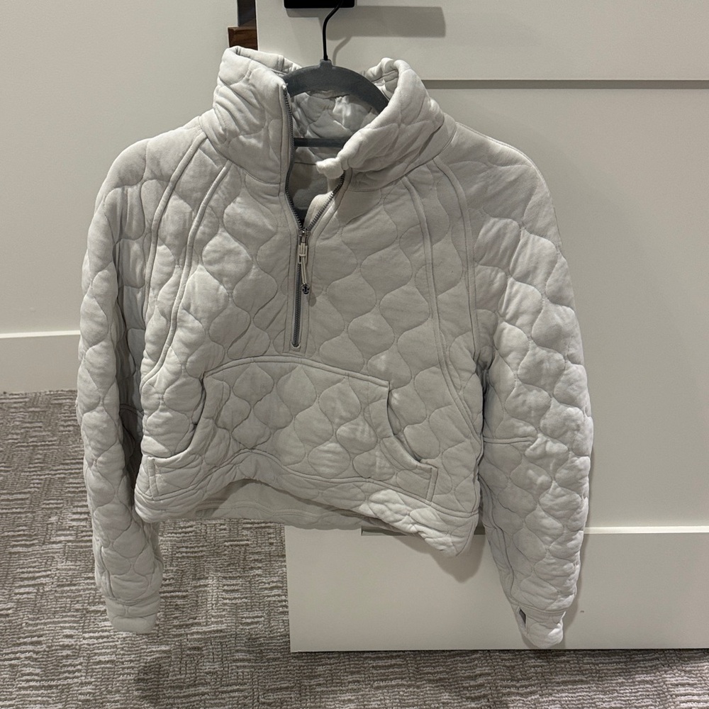 Lululemon Quilted Scuba Quarter Zip - Bone